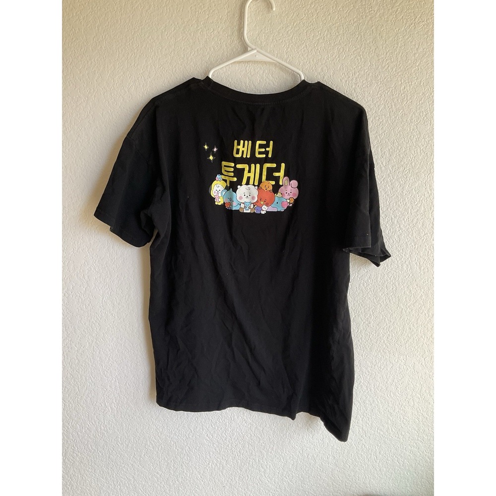 BT21 Line Friends Better Together MIDI T-Shirt Size XL Short Sleeves Black - Picture 2 of 5